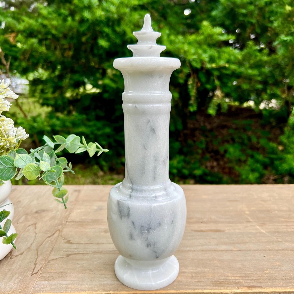 Vintage Marble Liquor Decanter w Stopper
